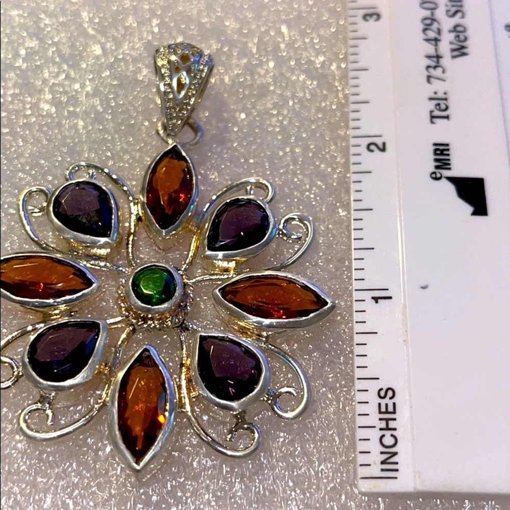 Solid Silver Genuine Gemstone Pendant - image 6